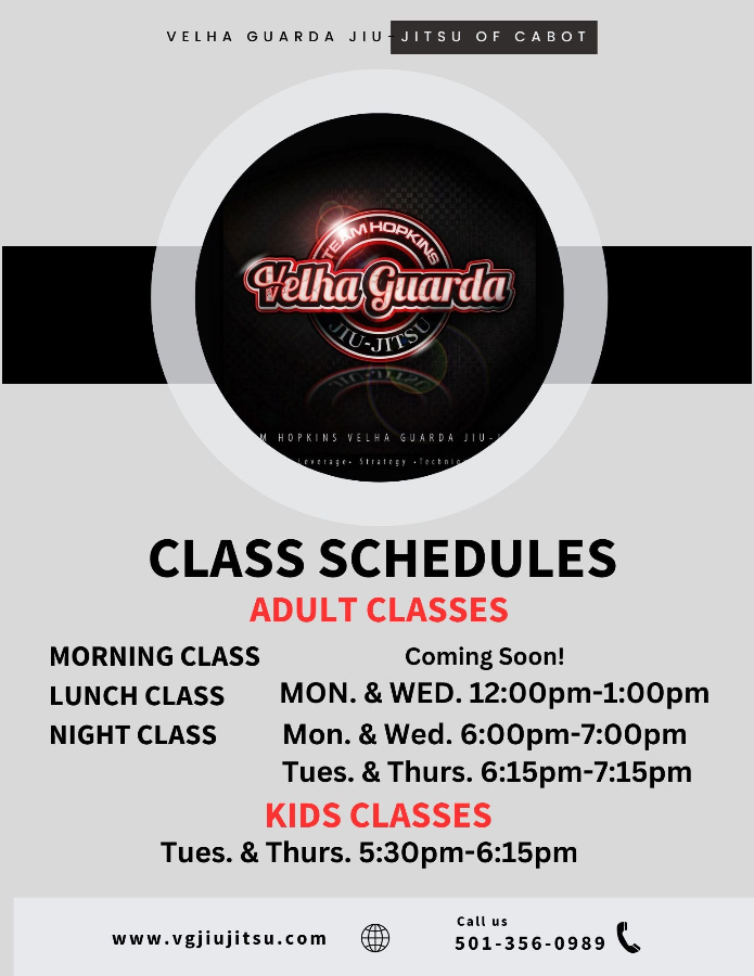 velha guarda jiu jitsu of Cabot Arkansas offering the best martial arts kids classes & adults classes. Our Gracie Jiu Jitsu kids and adults class schedule 